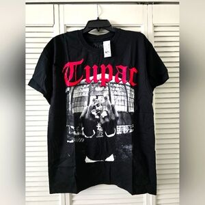 Brand New Tupac Birds Middle Finger T-Shirt Black Size Large Men's